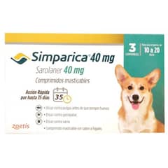 PFIZER - Simparica Perros de 10 a 20 kg (3 Comprimidos)