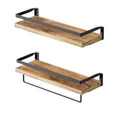 CRUSEC - Estanteria Minimalista Moderna 2 Niveles Flotante De Madera