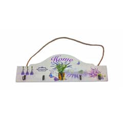 MOGA - Perchero Colgador De Madera Blanco 5 Ganchos