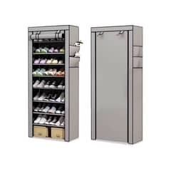 GENERICO - Zapatera Armable Aluminio Tela Plástica 9 Niveles Colores
