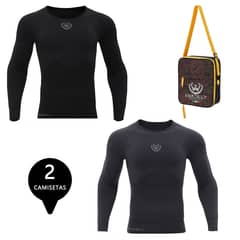 GIOVACCHINO - Pack 2 Camisetas Termica Primera Capa Microfibra Hombre+Bolso Regalo