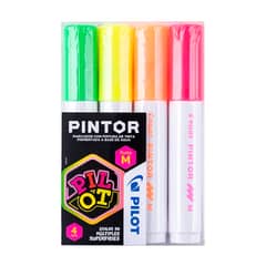 PILOT - Set Pintor Punta Medio Neon 4 Unidades