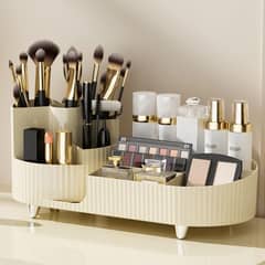 PAGANOOM - Caja de almacenamiento de maquillaje giratoria de gran capacidad - Blanco