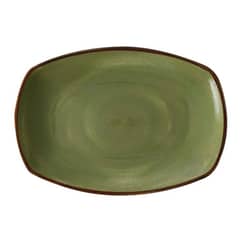 CORONA - Bandeja de porcelana 36x25 cm verde Artisan