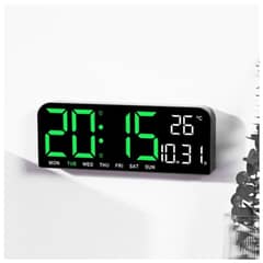 OEM - RELOJ DIGITAL DE PARED CON INDICADOR DE TEMPERATURA VERDE