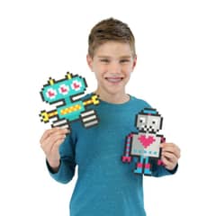 FAT BRAIN TOYS - Jixelz Puzzle Rompe Cabezas De Pixeles, 700 Pcs Set, Robots