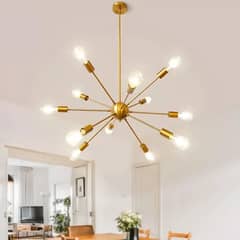 CASA BELLA - Lampara Techo Nordica Átomo 12 Luces Modelo A-12-g