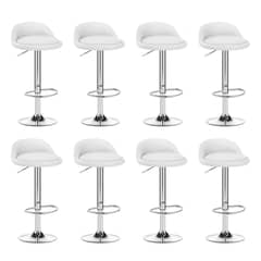 GLOBAL LATIN GROUP - Pack 8 Sillas Taburete Piso Bar Giratoria - Blanco