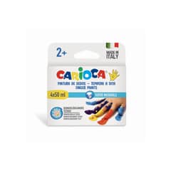 CARIOCA - Temperas Para Pintar Con Dedos 4 Colores - SC
