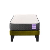 5 SUEÑO - Cama Europea 1,5 Plazas Aura Base + Colchón Negro Verde