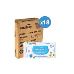 EMUBABY - Toallas Con Tapa 80 Und 18 Paquetes (1440 UND)