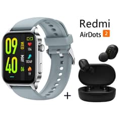 XIAOMI - 191”Reloj inteligente con pantalla grande+Xiaomi Redmi AirDots 2-Gris