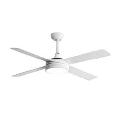 TEVERE - Ventilador de Techo 4 Aspas Blanco Luz LED 30W