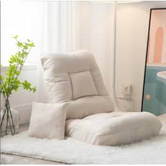 AIZO - Blanco Sofá Silla Lectura Sofá Ocio Perezoso+almohada-