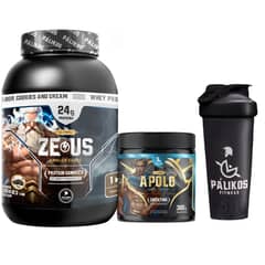 PALIKOS FITNESS - Proteina Zeus Complex 1kg Creatina apolo 300g Shaker Cookies