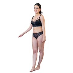 GENERICO - Faenza Conjunto Chiara ropa interior negro con encaje