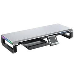 LINKON - Soporte Monitor Notebook Rgb Escritorio Aluminio USB