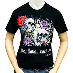 LIVE LOVE ROCK ON - Polera Mujer Calavera Velas