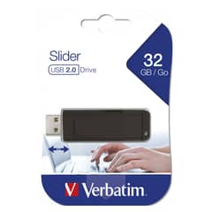 VERBATIM - Pendrive 32Gb Slider Usb Negro