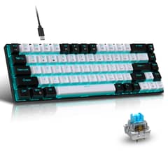 VENUS MIA - Teclado de juego por cable 68 teclas - Blanco y Negro