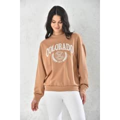 MROTTO - Poleron Oversize Mujer Cafe