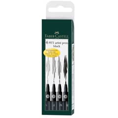 FABER-CASTELL - Rotuladores Negro 4 puntas Pitt Artist Pen