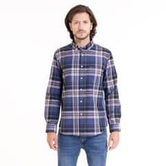 POTROS - Camisa Oxford Fantasía Azul Marino
