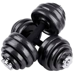 ATLETIS - Set Barra Mancuernas Metal 20kg Negro