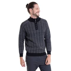 POTROS - Sweater Half Zipper Contraste Negro
