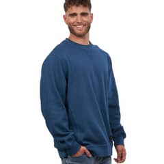 POLEMIC - Poleron cuello redondo pigment dye regular fit azul