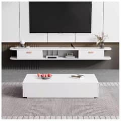 HOMER DESIGN - Rack Tv 140x24x18cm Flotante Melamina 2 Cajones