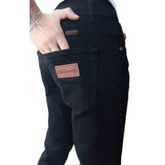 ADONAY - Jeans hombre negro recto elasticado