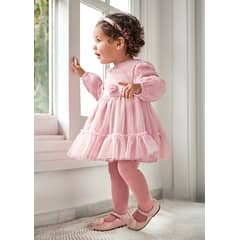 MAYORAL - Vestido Elegante Combinado Estampado bebé