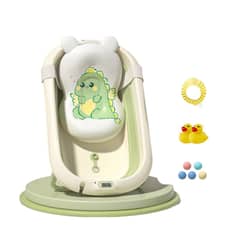 LUBABYCAS - Bañera Con Termómetro Cojín Premium Verde