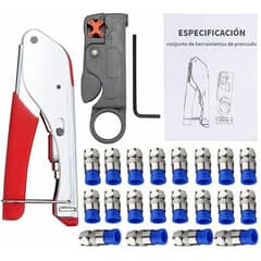 GENERICO - Pinza Pelacables Rg6 Rg59 Para Cable Coaxial Con Compresión