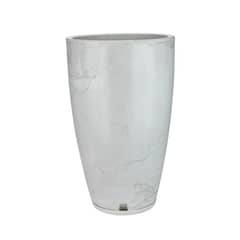 FLORIDIS - MACETERO GRIS EFECTO MARMOL AMSTERDAM 65CM ALTO CON PLATO