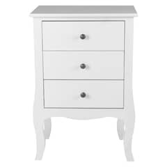 ITAHOME - VELADOR DORMITORIO GENOVA 3 CAJONES BLANCO
