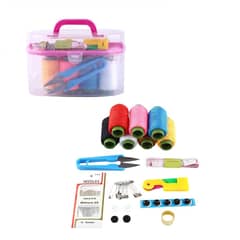 GENERICO - Set Caja De Costura Enhebrador Aguja Cinta Mtr Hilos Tijeras