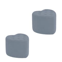 MUEBLES HVM - 2 Puff en forma de corazón Boton Gris