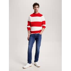 TOMMY HILFIGER - Jeans Denton Straight Con Efecto Desteñido Azul
