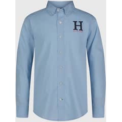 TOMMY HILFIGER - Camisa Essential Con Logo Niño Celeste