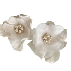 GENERICO - Aros NF flor blanco perla