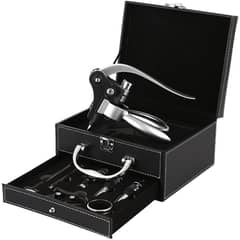 GENERICO - Kit Descorchador y Accesorios para Vino Premium en Cuero