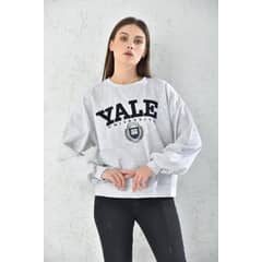 MROTTO - Poleron Deportivo Oversize Mujer Gris Talla Unica