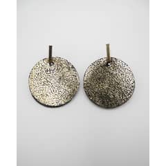 JARDIN DEL ESTE - Aros dorados Oro Vecchio mini círculos de cuero