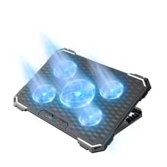 GENERICO - Base Cooler 5 Ventiladores Enfriador Notebook Luz 2 Usb