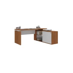 RODLER - Escritorio Profesional Blanco con Café