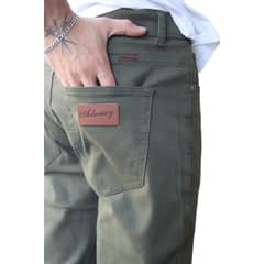 ADONAY - Jeans hombre verde elasticado