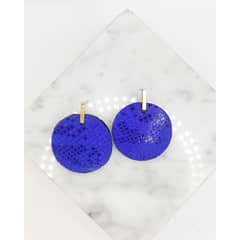 JARDIN DEL ESTE - Aros Azul rey círculos de cuero