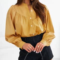 ARRAKASTA - Camisa oversize mostaza